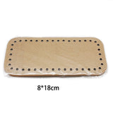 Lkblock 8x18cm Oval Long Bottom for Knitted Bag PU leather Bag Accessories Handmade Bottom With  holes DIY Crochet Bag Bottom