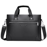 Lkblock Men's Business Briefcases PU Leather Shoulder Messenger Bags Travel Handbag Totes For Macbook 13.3 14 15.4 inch Male Laptop Bag