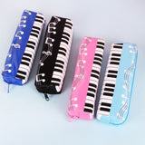 Lkblock Creative Novelty Student Pencil Case Square Single Layer Oxford Cloth Pen Bag for Girls Boy Musical Note Piano Stationery Pouch