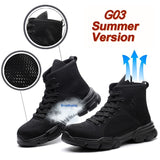 Lkblock 2022 Male Work Boots Indestructible Safety Shoes Men Steel Toe Shoes Puncture-Proof Work Sneakers Male Shoes Adult Work Shoes