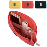 Lkblock Fashion Travel Zipper Cosmetic Bag Women Casual USB Data Cable Headset Earphone Solid Color Large Capacity Organizer Makeup Bags