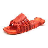 Lkblock Lobster Slippers Men Funny Animal Summer Flip Flops Cute Beach Shower Casual Shoes Women Unisex Big Size Soft Home Slippers