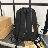 Lkblock Fashion High-capacity Waterproof High School Mochila Travel Girls Bookbag for Boys Schoolbag Men Black Rucksack Laptop