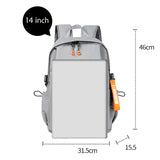 Lkblock Men's Waterproof Backpack Simple Solid Urban Man USB Backpacks for Men Lightweight Commuter Laptop Backpack Trend School Bag