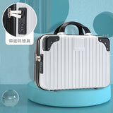 Lkblock 14 inch Cosmetic Box Hand Luggage Organizer Makeup Case Small Mini Travel Suitcase Password Box Boarding Case