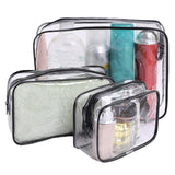 Lkblock Transparent Cosmetic Bag PVC Women Zipper Clear Makeup Bags Beauty Case Travel Make Up Organizer Storage Bath Toiletry Wash Bag