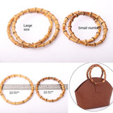 Lkblock 12/14 Bag Handles O Shape Bamboo Imitation Handle For DIY Lady Purse Handcrafted Handbag With Link Buckle Bags Accessories Part