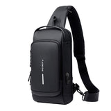 Lkblock Men's Multifunction Anti-theft USB Shoulder Bag Man Crossbody Cross body Travel Sling Chest Bags Pack Messenger Pack For Male