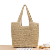 Lkblock Fashion Straw Women Shoulder Bags Paper Woven Female Handbags Large Capacity Summer Beach Straw Bags Casual Tote Purses