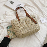 Lkblock Fashion Luxury Weave Tote Bag for Women Trend Female Handbags Design Travel Beach Bags Brand Shopper Straw Shoulder Purses