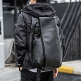 Lkblock Men's Backpack USB Charge Travel Laptop Back packs Black 16inch Leather School Bag Male Vintage Waterproof Anti Theft Backpacks