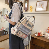 Lkblock Korean Style Cute  Backpacks Women Waterproof Nylon Small Shoulder Bags for Teenage Girls Schoolbags Flower Travel Backpack