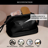 Lkblock Large Makeup Bag Luxury Double Layer Cosmetic Bag Travel Accessories Leather Roomy Organizer Toiletry Pouch for Women Girls