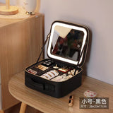 Lkblock Cosmetic Case Make up Bag Women's Handbags Smart LED Light Mirror Makeup Organizers Storage Box Bags Travel Beauty Toiletry Kit