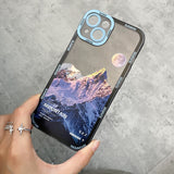 Lkblock Aesthetic Snow Mountain Transparent Phone Case For iPhone 13 12 11 Pro Max X XR XS Luxury Clear Soft Silicone Shockproof Cover
