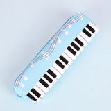Lkblock Creative Novelty Student Pencil Case Square Single Layer Oxford Cloth Pen Bag for Girls Boy Musical Note Piano Stationery Pouch