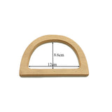 Lkblock 1Pc Round D-shaped Wooden Bag Handle Metal Ring Handbag Handles Replacement DIY Purse Luggage Handcrafted Accessories bag making