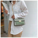 Lkblock autumn and winter new leather chain flap small square bag casual all-match one-shoulder diagonal bag