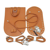Lkblock Washable woven double shoulder bag material rattan manual bag DIY leather hardware accessories 7-piece set
