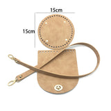 Lkblock High quality simulation leather hand bag homemade straw bag accessories leather cover bottom straps three-piece spot