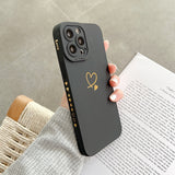 Lkblock Candy Color Silicone Phone Case For iPhone 14 Pro Max 11 12 13 Pro X XR XS Max 7 8 Plus Cute Love Heart Frame Soft Cover