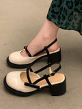 Lkblock Mary Janes Platform Shoes Buckle Bow Round Toe Sweet Shoes Lolita Hollow Fairy Elegant Sandals Shoes Woman Casual Summer